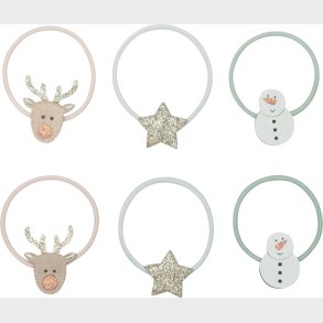 Mimi & Lula - 6 Hrelastikker - Reindeer Christmas