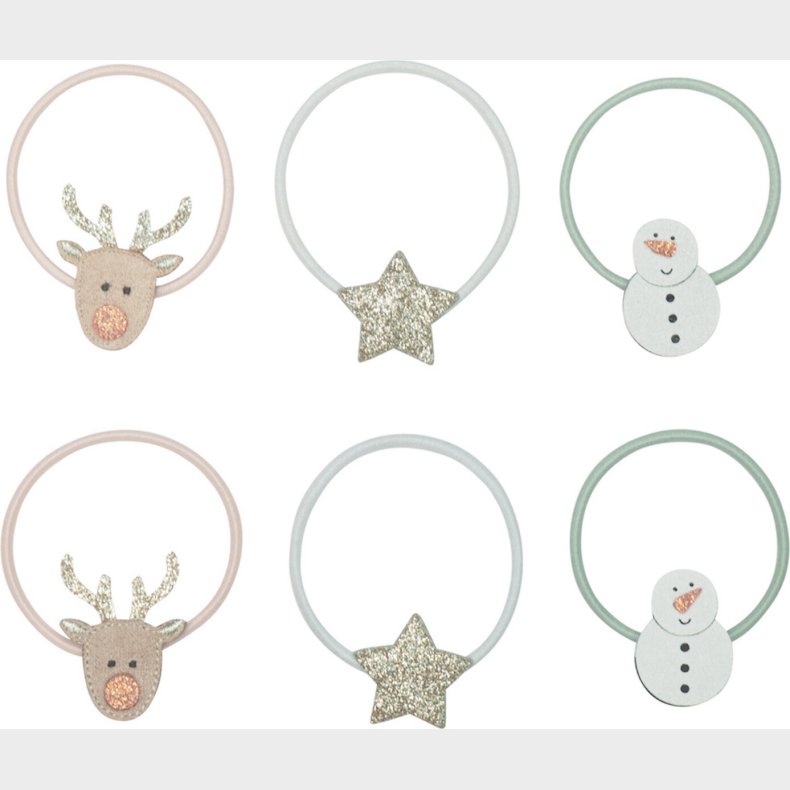 Mimi & Lula - 6 Hrelastikker - Reindeer Christmas