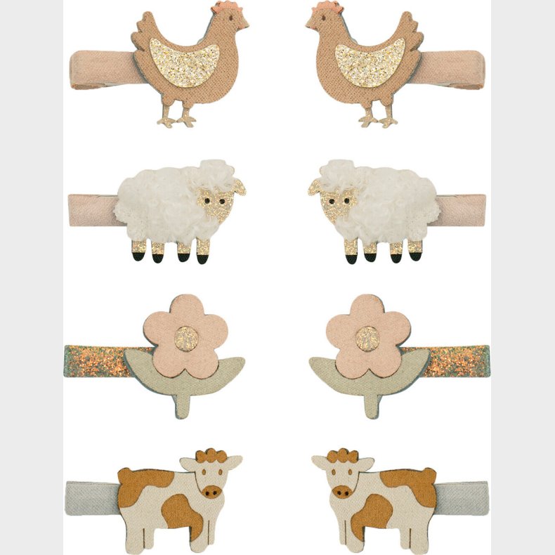 8 H�rclips Til B�rn - Mini Fortryllede Bondeg�rdsdyr - Mimi & Lula