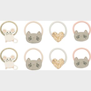 8 H�relastikker Til B�rn - Mini Kat Og Mus - Mimi & Lula