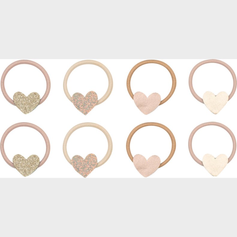 Mimi & Lula - 8 Hrelastikker - Mini Heart Shimmer Enchanted