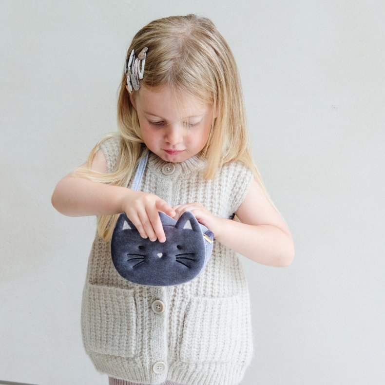 Mimi & Lula - Skuldertaske - Grey Kitty Cat