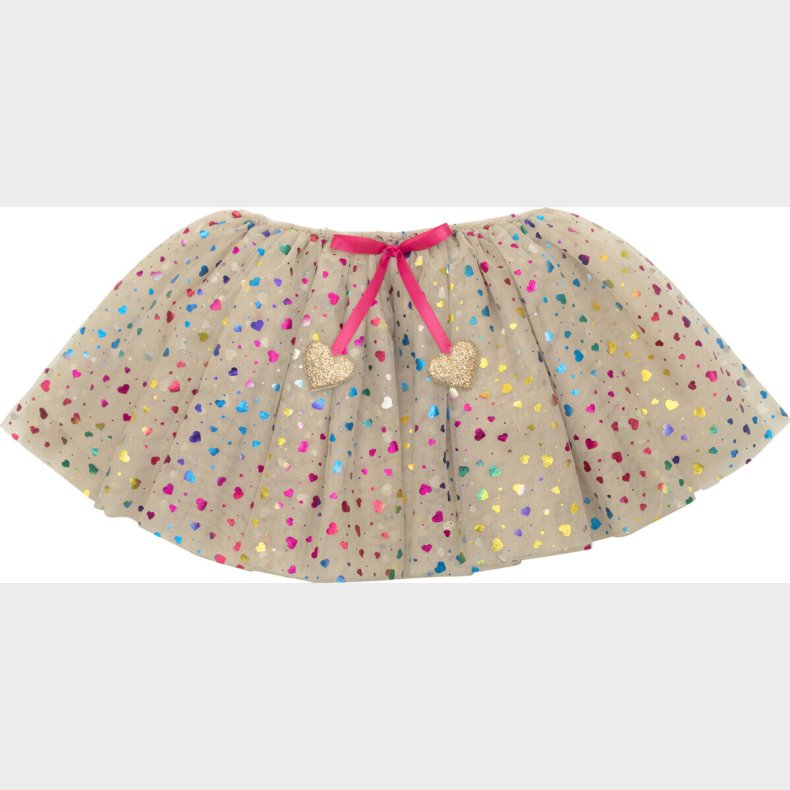 Mimi & Lula - Tylskrt - Beige Rainbow Hearts