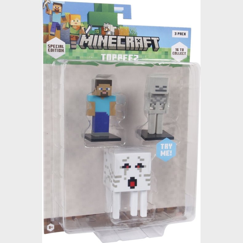 Minecraft - 3d Special Edition Figure 3 Pack Blister - Steve, Skeleton & Ghast