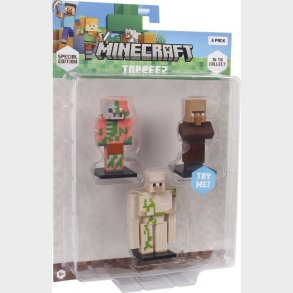 Minecraft - 3d Special Edition Figure 3 Pack Blister - Zombie Pigman, Villager & Iron Golem