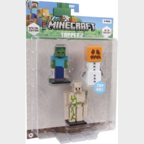 Minecraft - 3d Special Edition Figure 3 Pack Blister - Zombie, Snow Golem & Iron Golem