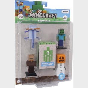 Minecraft - 3d Special Edition Figure 5 Pack Blister - Axolotl, Zombie, Villager & Snow Golem