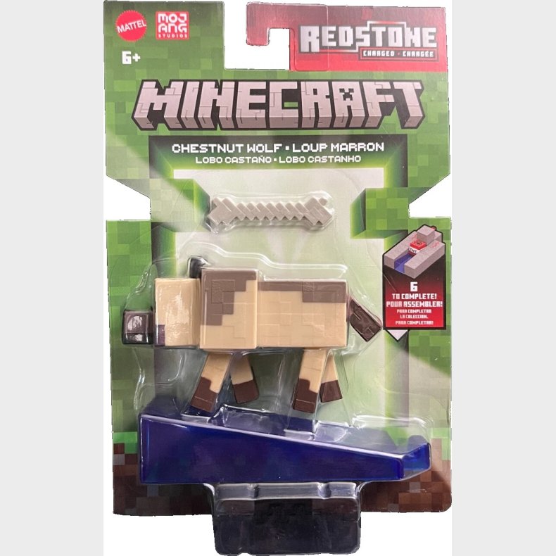 Minecraft - Chestnut Wolf - Biome Builds Figur - Kastanje Ulv - 8 Cm