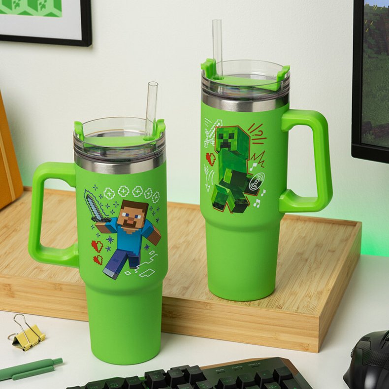 Minecraft Green 900ml Multiway Travel Cup Straw
