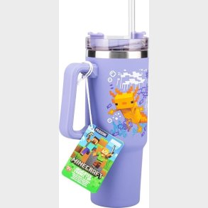 Minecraft Purple 900ml Insulated Cup And Straw