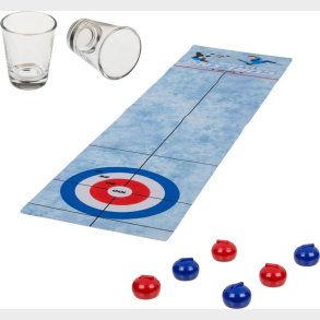 Mini Curling Spil Til Bord - Inkl. 2 Drikkeglas