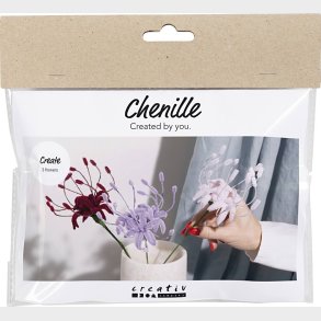 Mini Diy Kit Chenilleblomster - Spider Lily - Soft Rosa - Lys Lilla - Mrk Rd