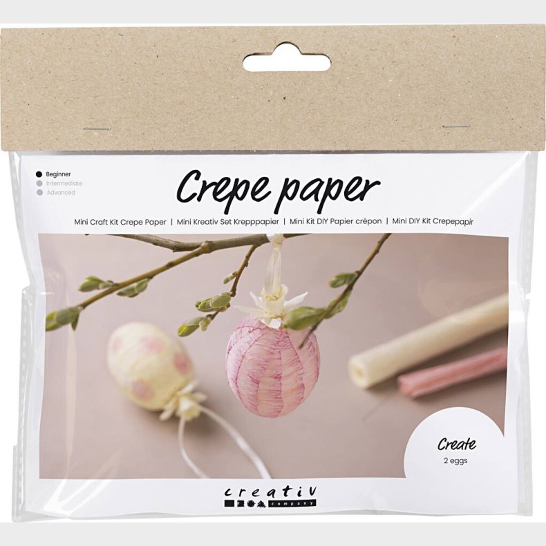 Mini Diy Kit Crepepapir - �g - Lys Pink - Lys Gul