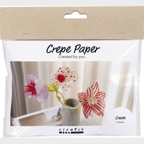 Mini Diy Kit Crepepapir - Blomster - Pastelfarver