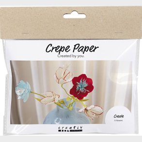 Mini Diy Kit Crepepapir - Crepeblomster - Pastelfarver