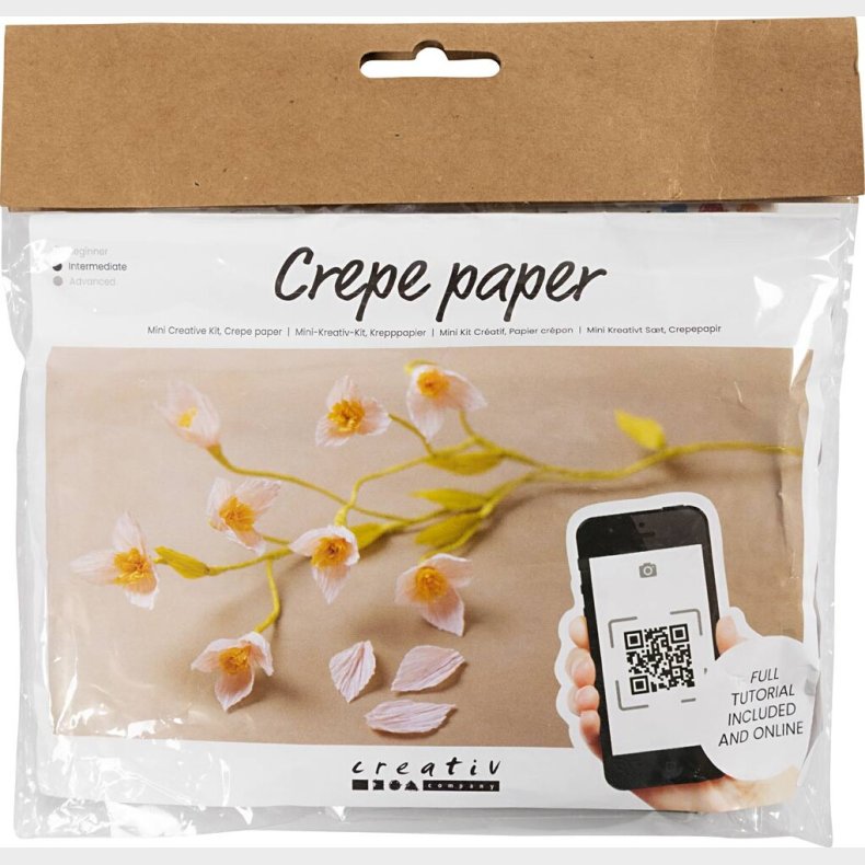 Mini Diy Kit Crepepapir - Kirsebrgren - Strk/crepe 180% - 105 G