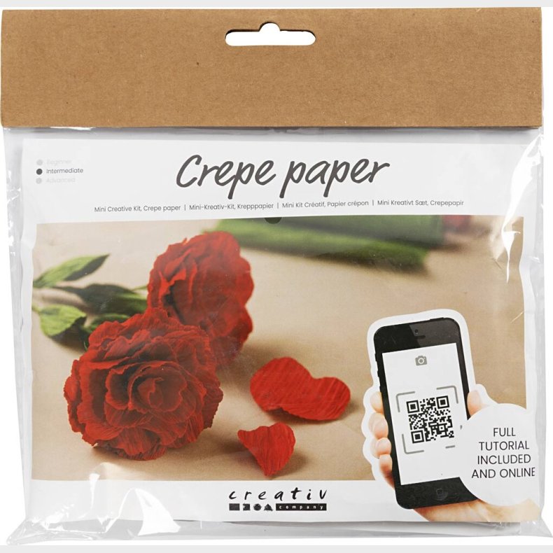Mini Diy Kit Crepepapir - Roser - Strk/crepe 180% - 105 G