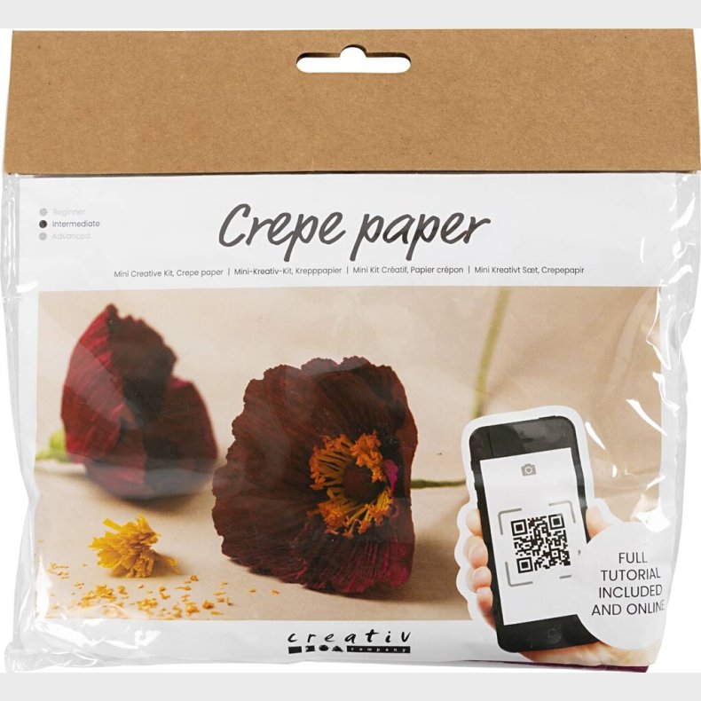Mini Diy Kit Crepepapir - Valmuer - Strk/crepe 180% - 105 G