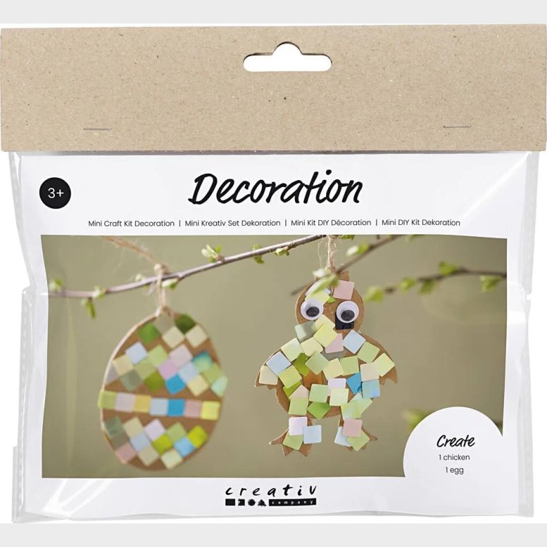 Mini Diy Kit Dekoration - g Og Kylling - Sort - Brun - Hvid - Assorterede Farver