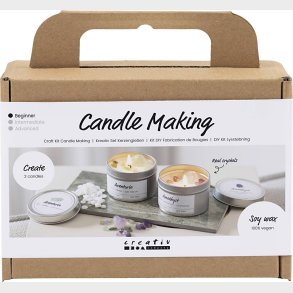 Mini Diy Kit Lysstbning - Soyalys Med Aventurin Og Aventyst  - Creme - Off White - 1pk.