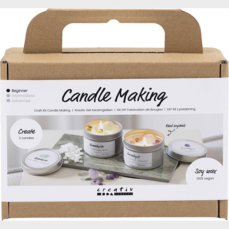 Mini Diy Kit Lysstbning - Soyalys Med Aventurin Og Aventyst  - Creme - Off White - 1pk.
