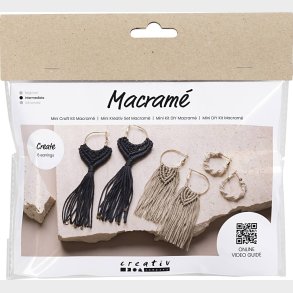 Mini Diy Macram Kit - reringe - Sort - Olivenbrun - Sand