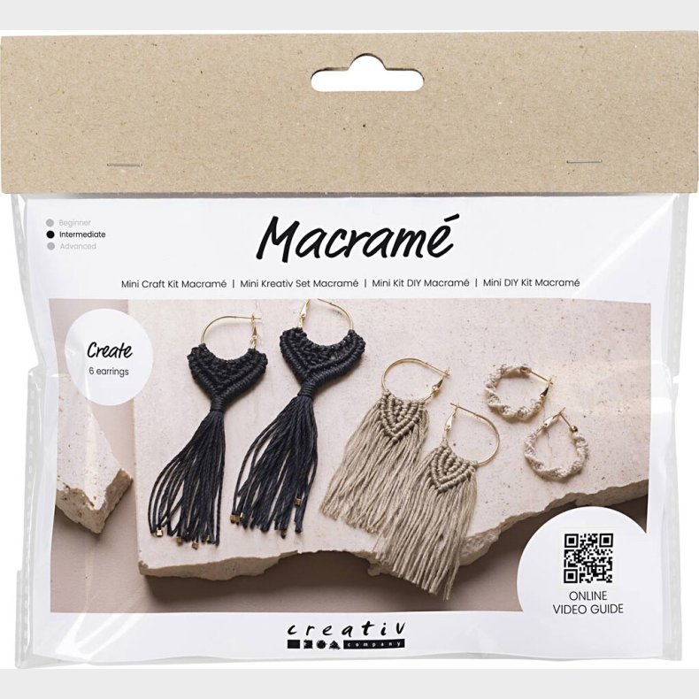 Mini Diy Macram Kit - reringe - Sort - Olivenbrun - Sand
