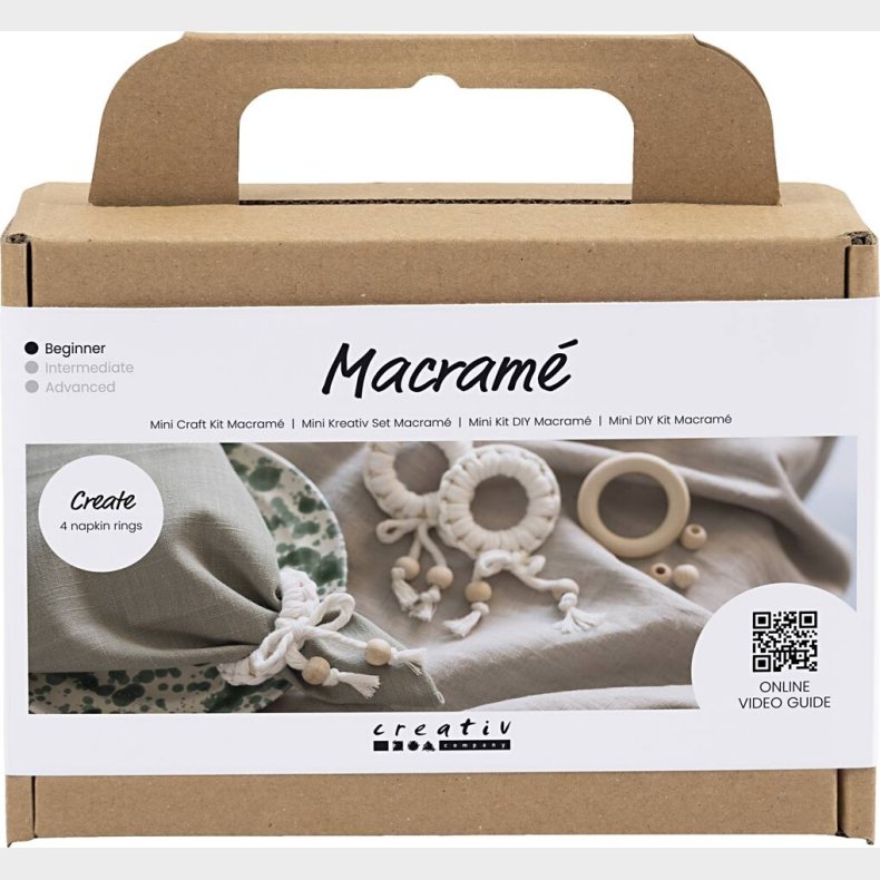 Mini Diy Macram Kit - Servietringe - Off White