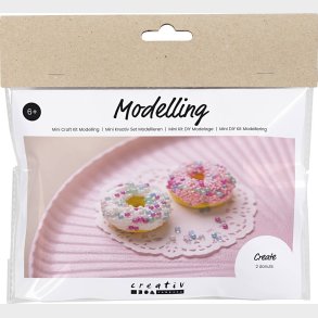 Mini Diy Kit Modellering - Donuts - Pink - Turkis - Hvid - Gul