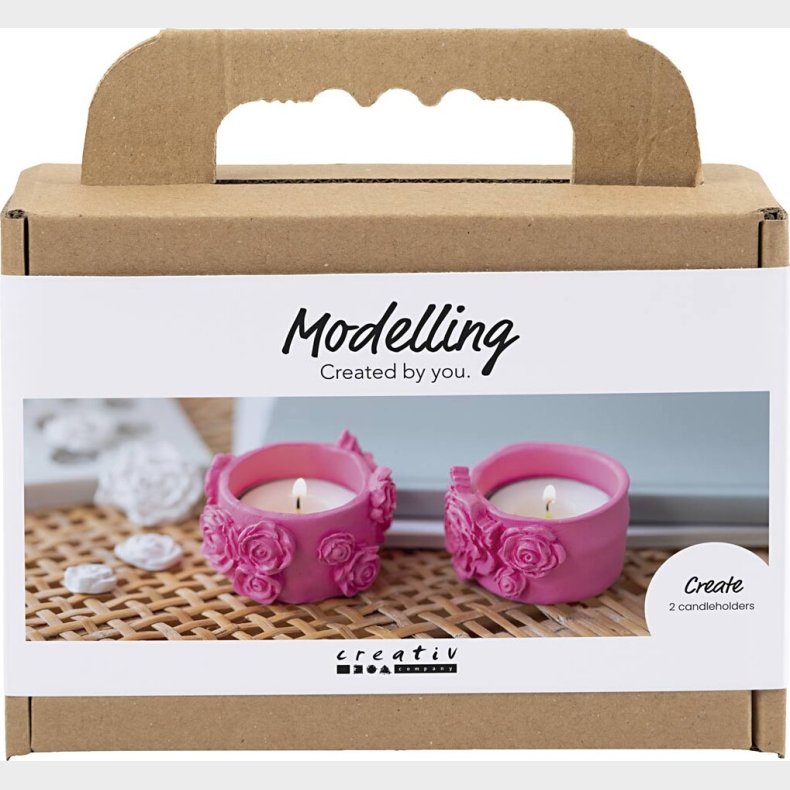 Mini Diy Kit Modellering - Fyrfadsstager - Pink
