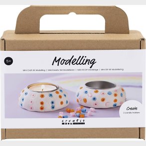 Mini Diy Kit Modellering - Lysestager - Hvid - 1pk.