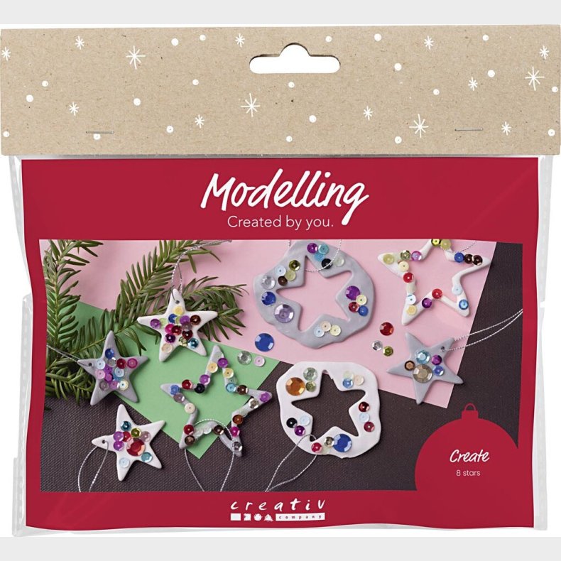 Mini Diy Kit Modellering - Stjerner - Slv - Hvid