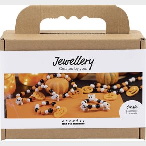 Mini Diy Kit Smykker - Halskde Og Armbnd - Halloweenfarver