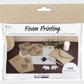 Mini Diy Kit Stempeltryk - Kort Med Duer - Beige - 1pk.