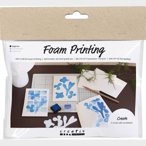 Mini Diy Kit Stempeltryk - Kort Med Motiv - Hvid - Off White - 1pk.