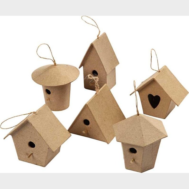 Mini Fuglehuse - H 7 Cm - 6 Stk.