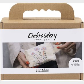 Mini Kreativt St Med Broderi - Makeup-pung - Creme