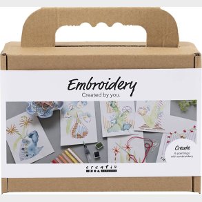 Mini Kreativt St Med Broderi - Malerier Med Broderi - Assorterede Farver