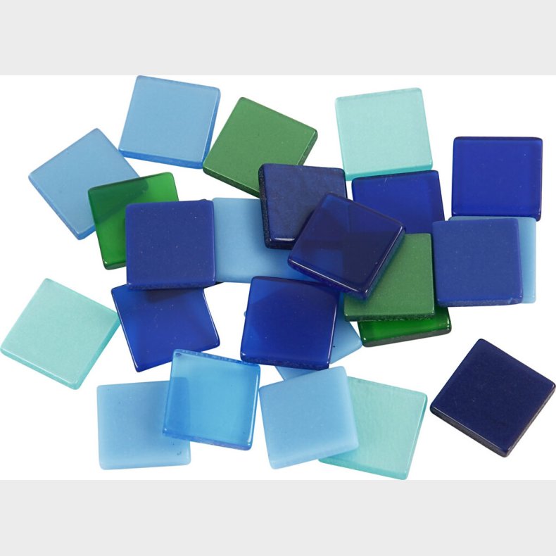 Minimosaik - Str. 10x10 Mm - Tykkelse 2 Mm - Bl/grn Harmoni - 25 G