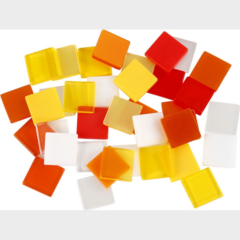 Minimosaik - Str. 10x10 Mm - Tykkelse 2 Mm - Rd/orange Harmoni - 25 G