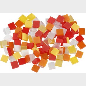 Minimosaik - Str. 5x5 Mm - Tykkelse 2 Mm - Rd/orange Harmoni - 25 G