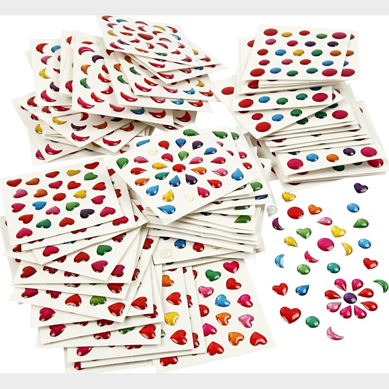 Sm Klistermrker Med Glimmer - 100 Ark