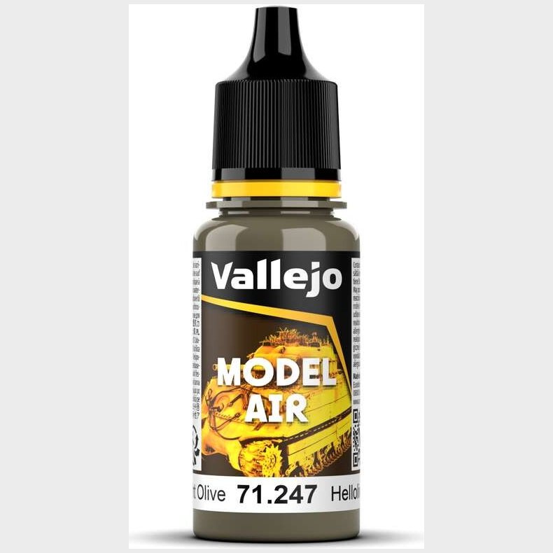 Vallejo - Model Air - Light Olive Mat - 17 Ml - 71247