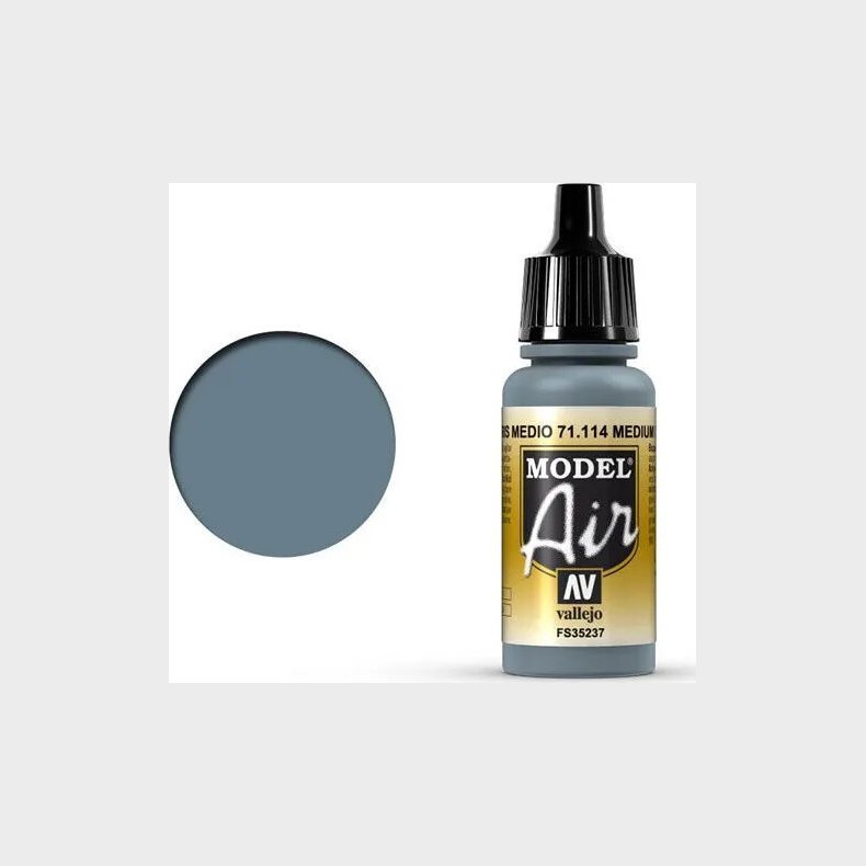 Vallejo - Model Air - Medium Grey Mat - 17 Ml - 71114