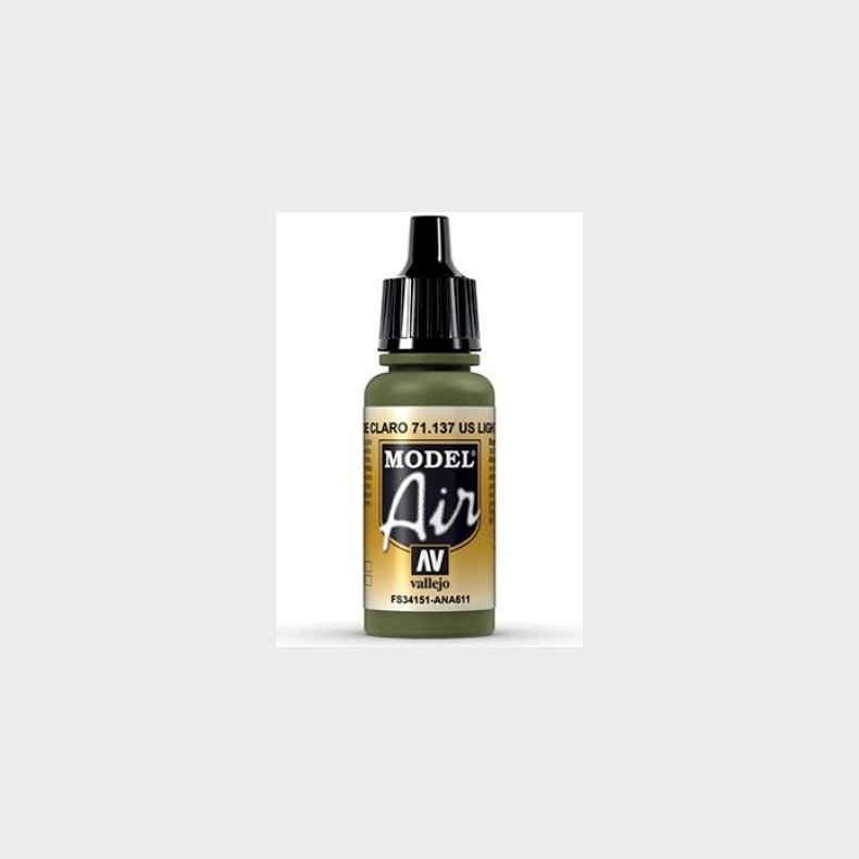 Vallejo - Model Air - Us Light Green Mat - 17 Ml - 71137