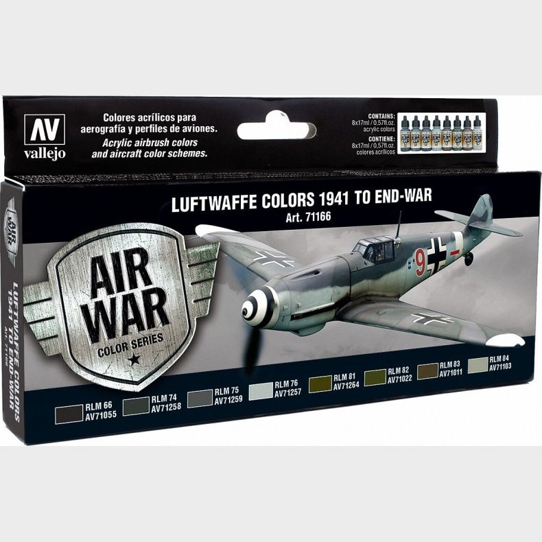 Vallejo - Model Air Maling S�t - Luftwaffe 1941 To End-war - 8x17 Ml