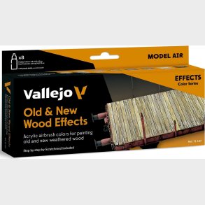 Vallejo - Model Air Maling S�t - Old & New Wood Effects - 8x18 Ml