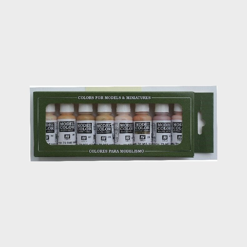 Vallejo - Model Color Maling S�t - Skin Tones - 8x17 Ml
