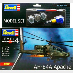Revell - Ah-64a Apache Male Byggest Model Helikopter - 63824
