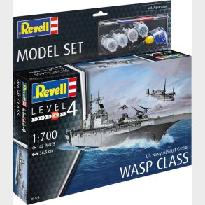 Revell - Wasp Clasp Skib Byggest Inkl. Maling - 1:700 - Level 4 - 65178